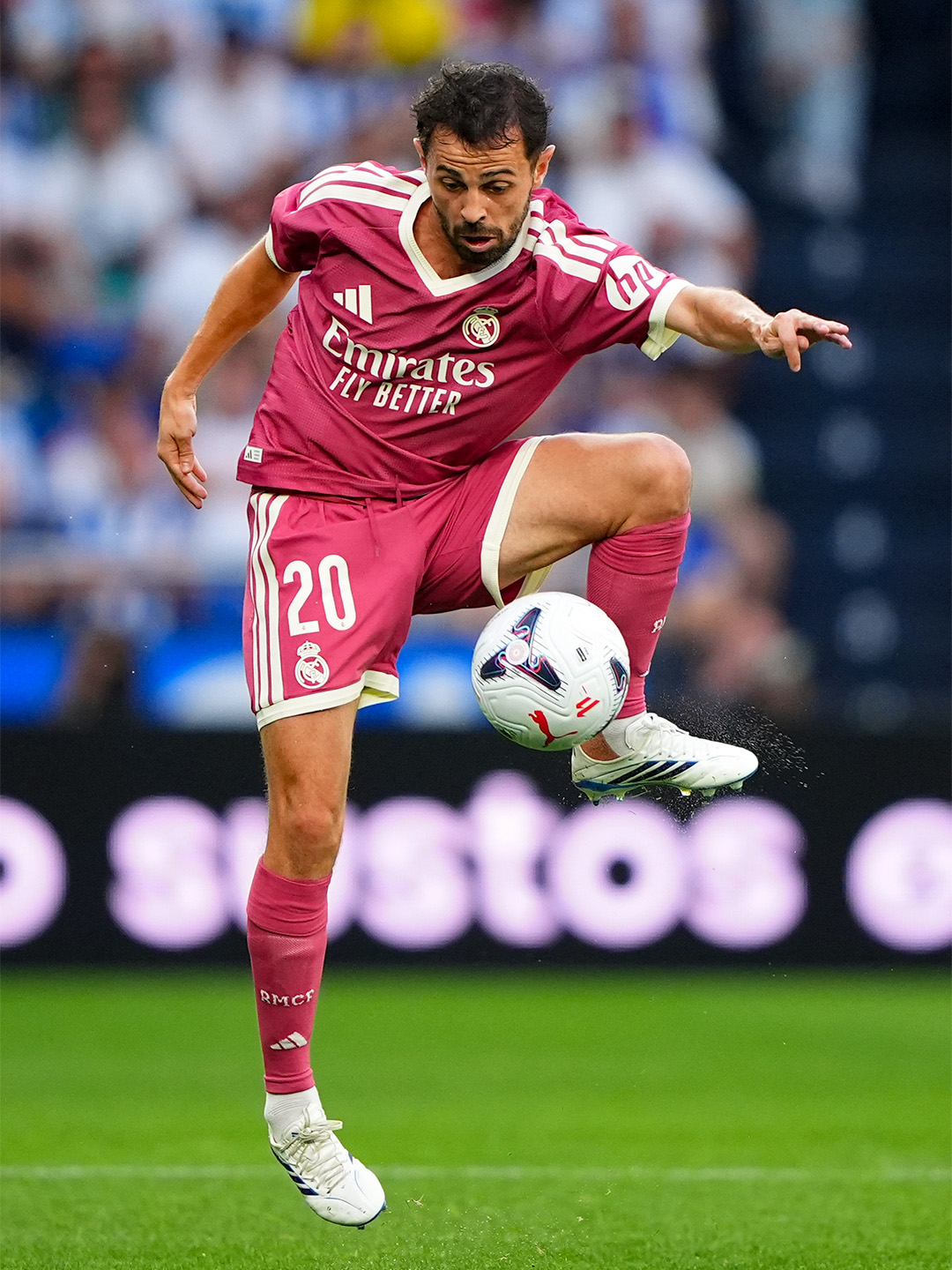 Bernardo Silva en su debut con la camiseta del Real Madrid frente al Deportivo de A Coruña