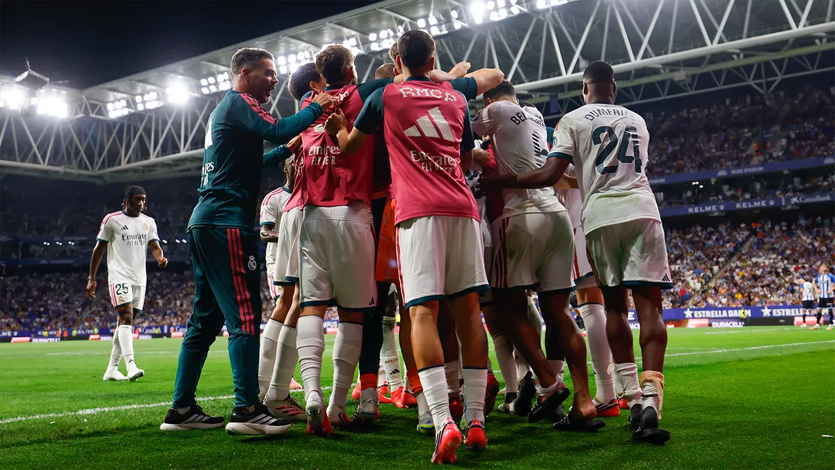 Jugadores del Real Madrid celebrando un gol