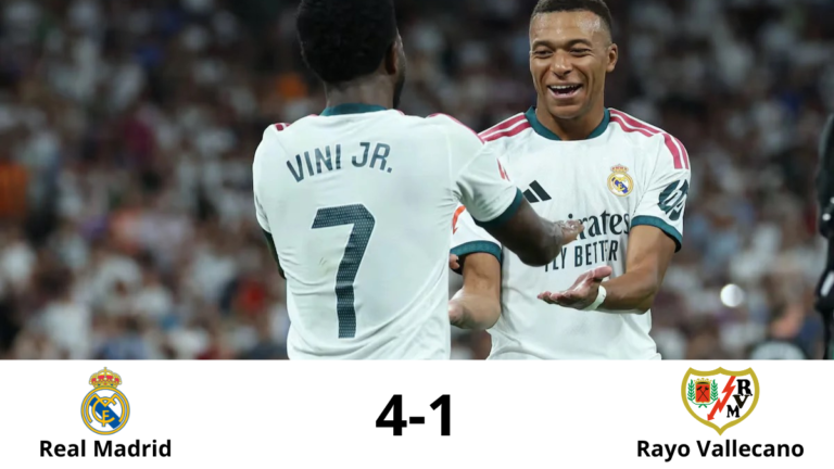 El Real Madrid pisa el acelerador y arrasa al Rayo Vallecano para disipar las dudas