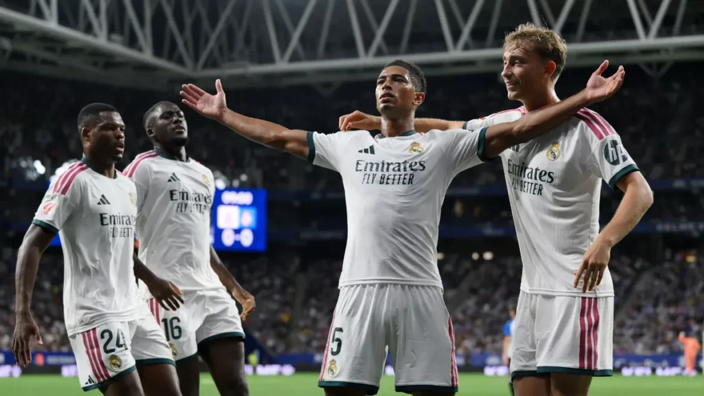 Bellingham celebrando un gol con el Real Madrid
