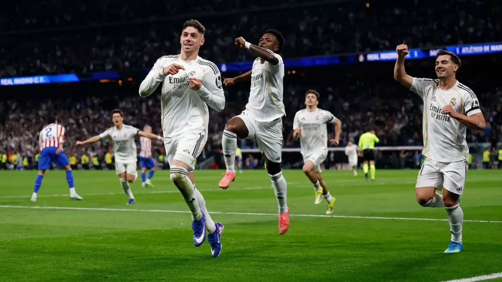 Fede Valverde celebrando un gol contra el Atlético de Madrid