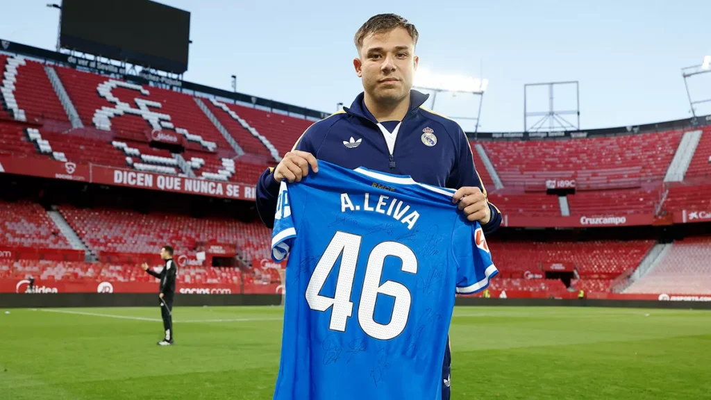 Álvaro Leiva en su debut con el primer equipo del Real Madrid
