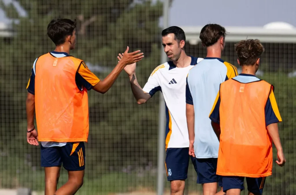 Nacho Román en un entrenamiento con el Juvenil del Real Madrid