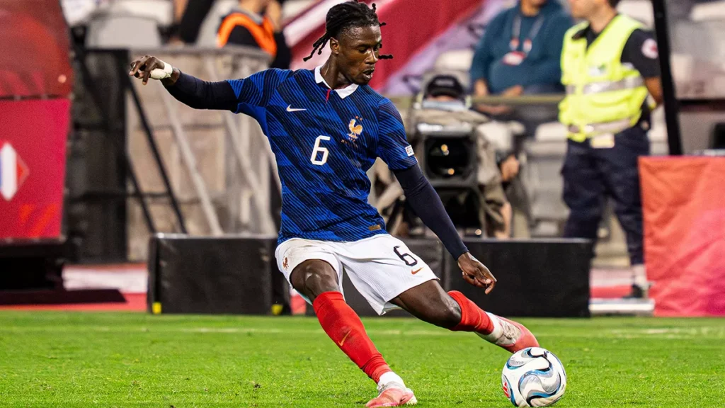 Eduardo Camavinga, durante un partido con la selección de Francia