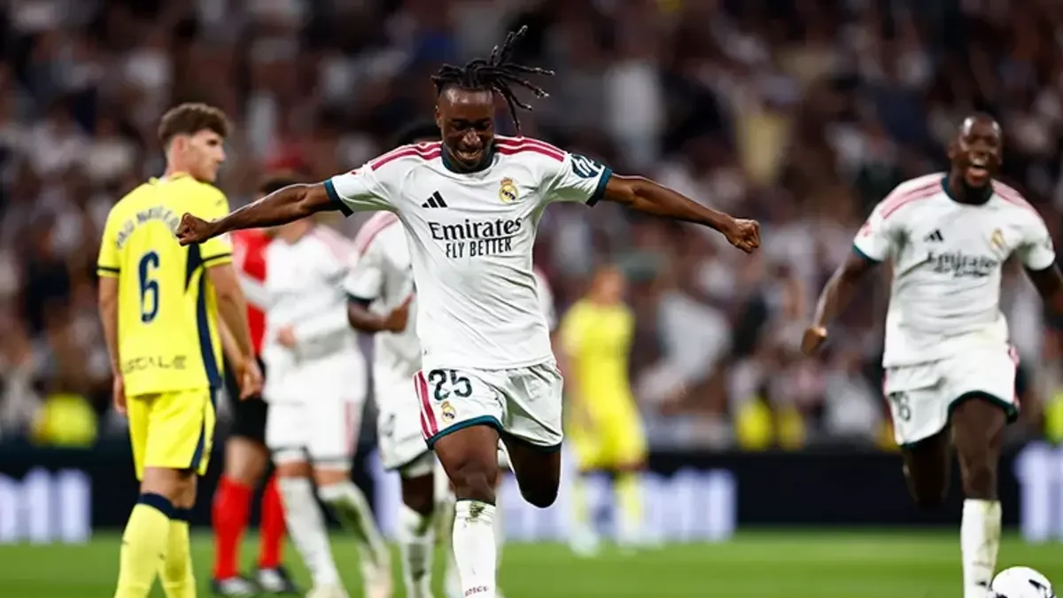 La celebración de Diomande en su primer gol con el Real Madrid