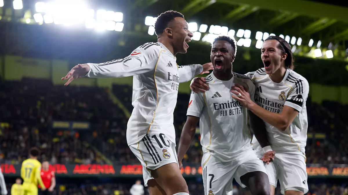 Celebración de Mbappé en un Villarreal - Real Madrid de Liga