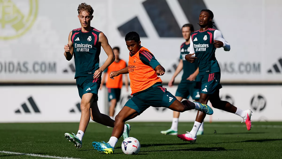 Endrick, en un entrenamiento con el Real Madrid