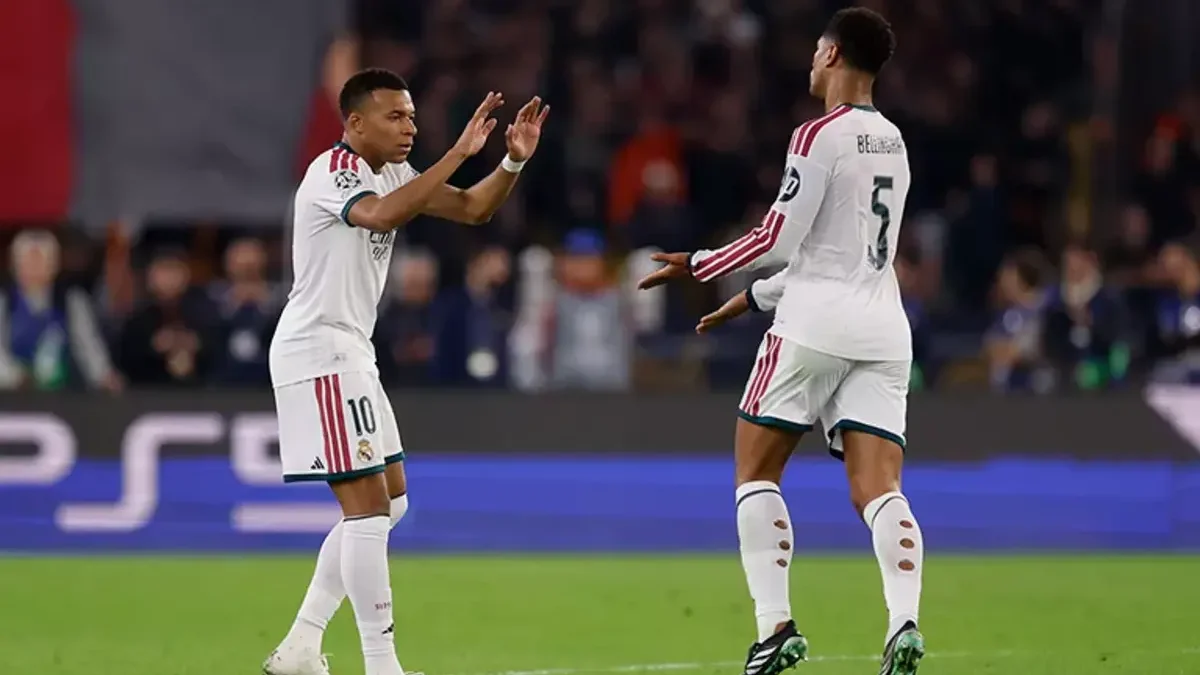 Mbappé y Bellingham en la remontada frente a la Roma