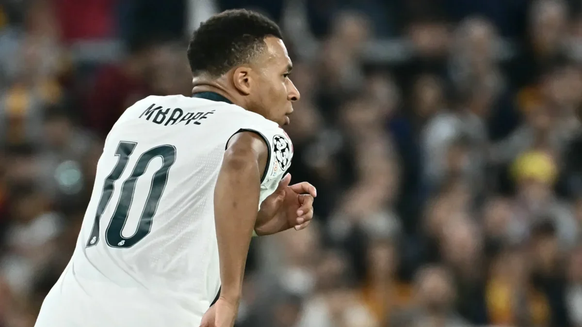 Mbappé, anotador del primer gol del Real Madrid frente a la Roma