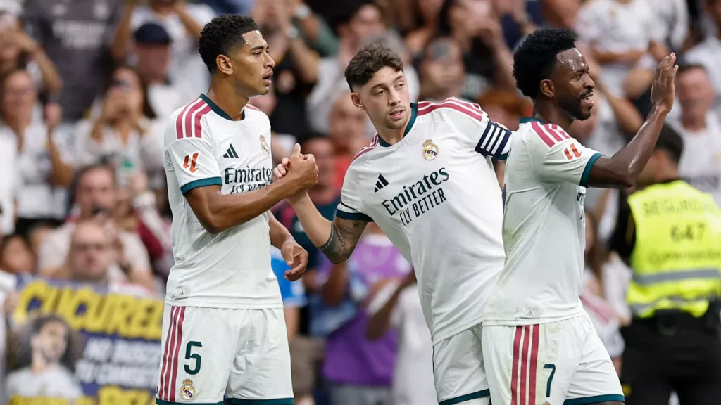 Celebración de un gol del Real Madrid