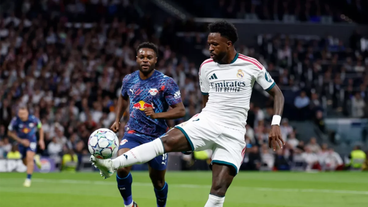 Vinicius en un Real Madrid - RB Leipzig